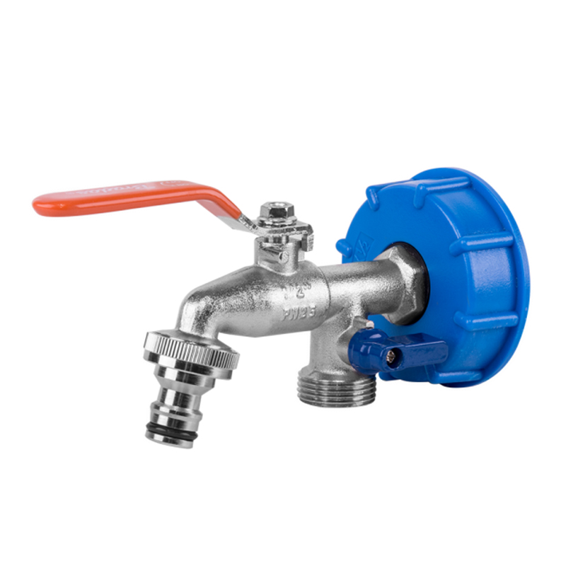 IBC adaptér S60x6 s 2-vývodovým kovovým ventilom 1/2"