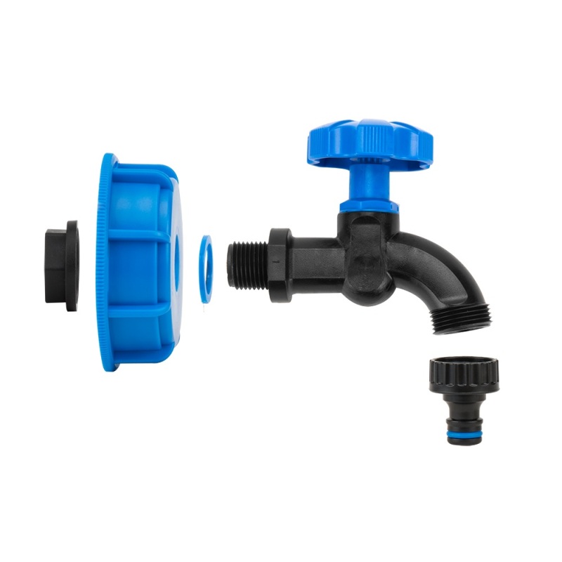 IBC adaptér S60x6 s ventilom 1/2" + rýchlospojkou 3/4"