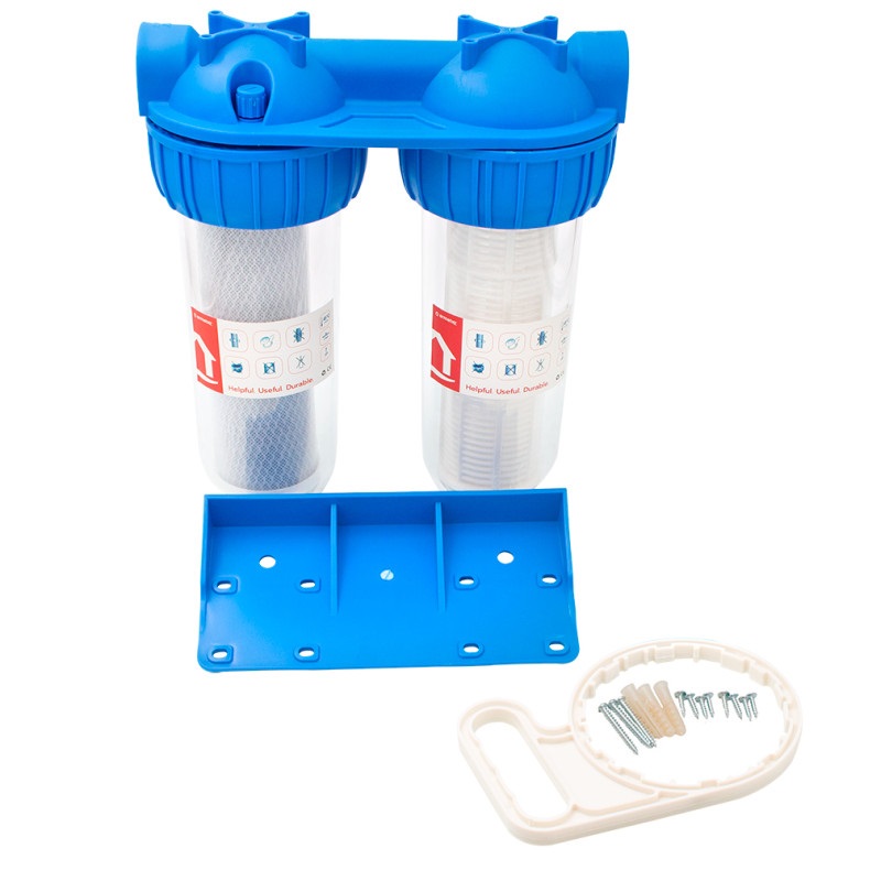 Dvojitý filter 10" Everline EWY-2F34/10 s vložkami - 3/4"