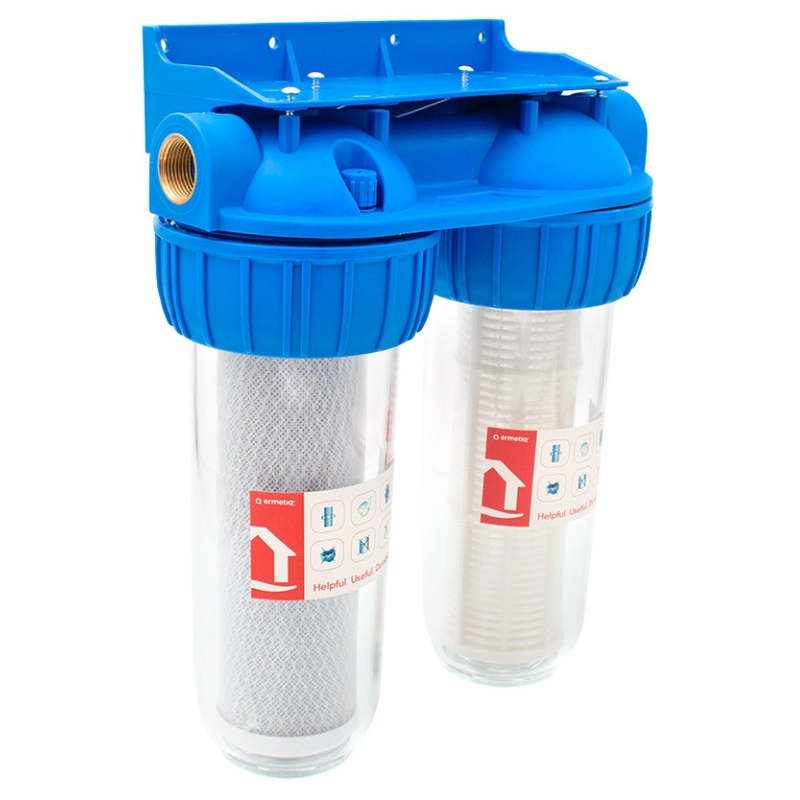 Dvojitý filter 10" Everline EWY-2F34/10 s vložkami - 3/4"