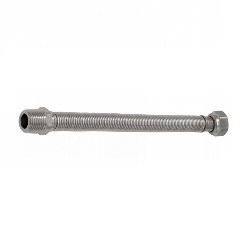 Roztiahnuteľná INOX flexi hadica na vodu pre pripojenie kotla 1/2" MF x 220-440mm