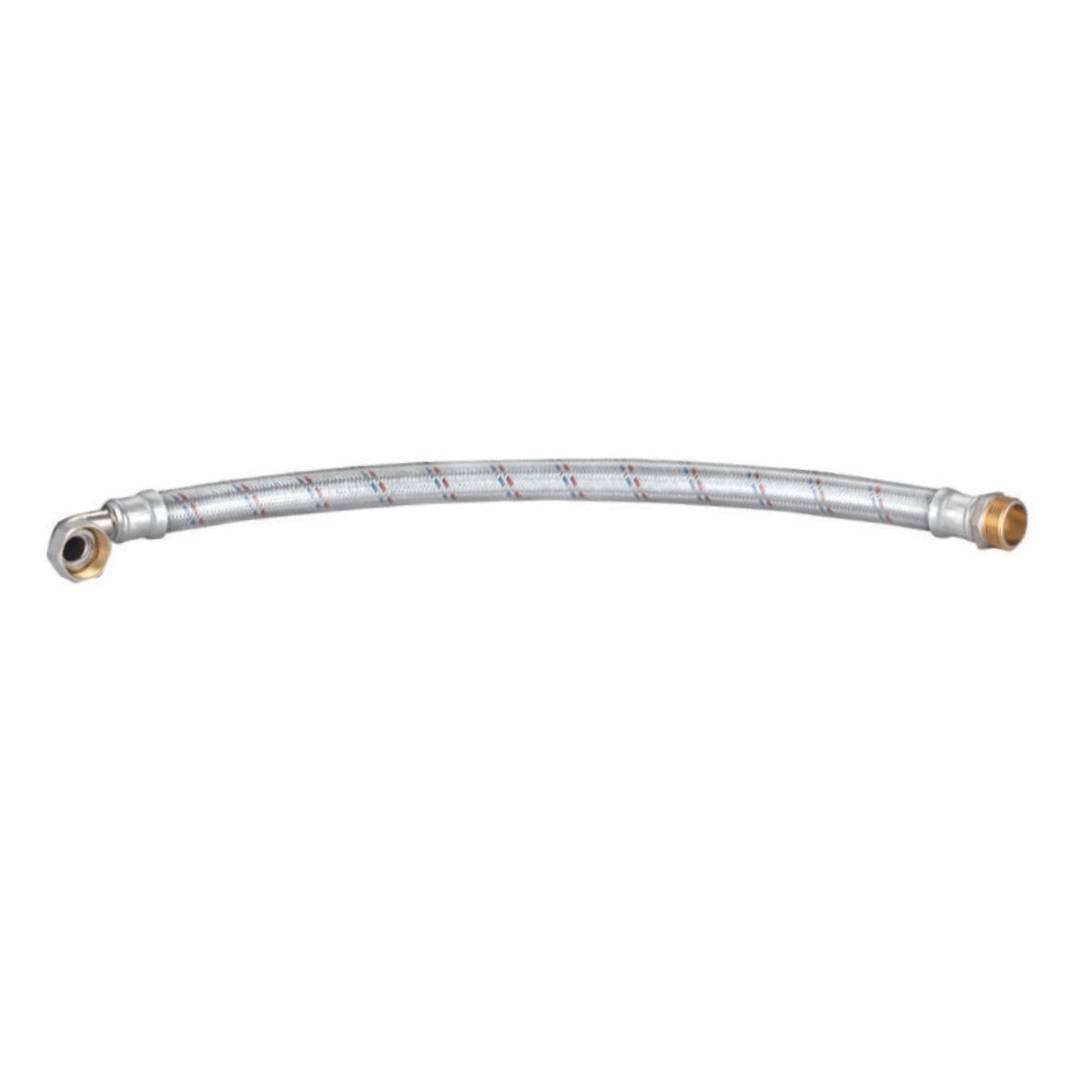 Tlaková flexibilná hadica s kolenom potiahnutá gumou 1" (vonk. x vnút. závit) - 65 cm