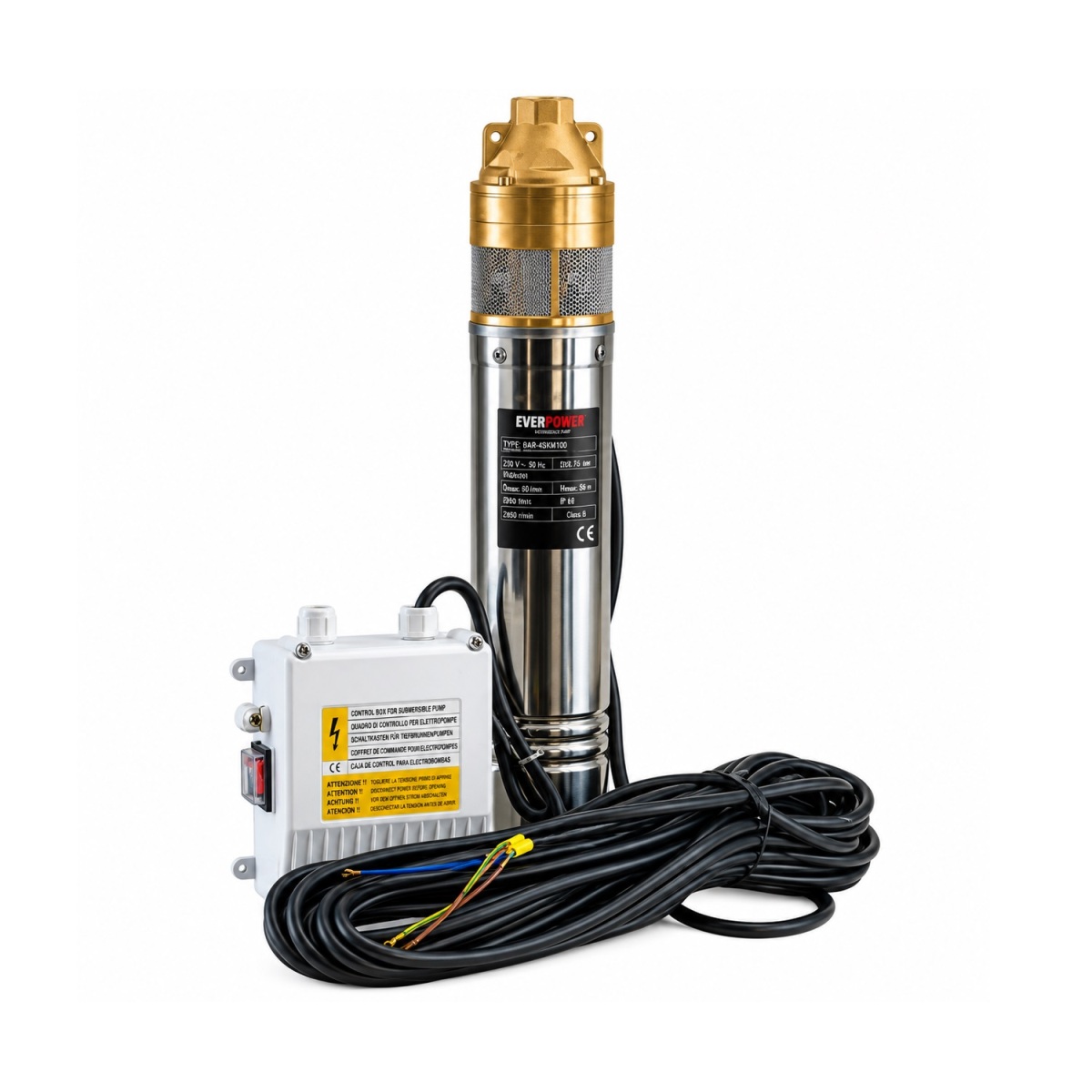 Ponorné čerpadlo Everpower BAR-4SKM200, 4″, 1,5 kW