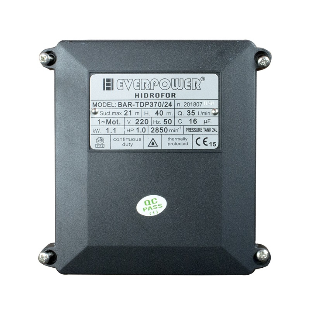 Domáca vodáreň s ejektorom Everpower BAR-TDP370/24, 1,1 kW, 24 l