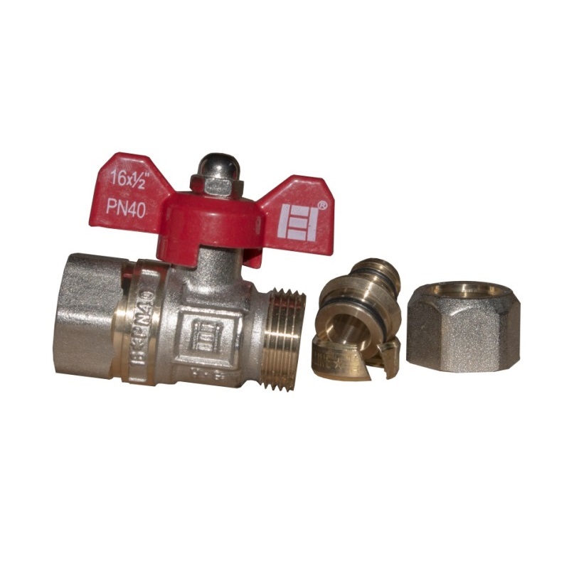 Skrutkovací guľový ventil 16x1/2" F - rozoberateľný
