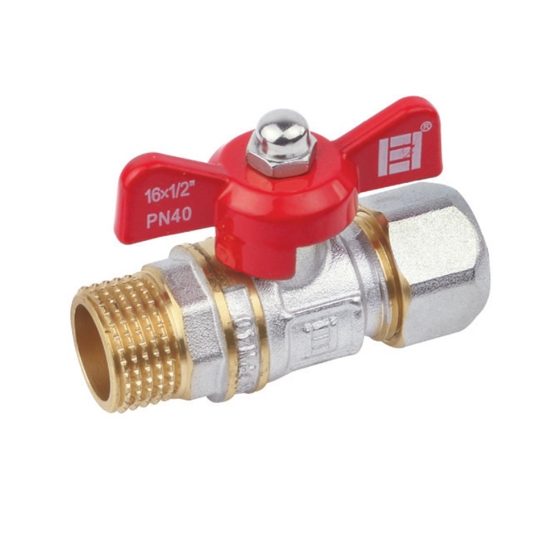 Skrutkovací guľový ventil 16x1/2" M - rozoberateľný