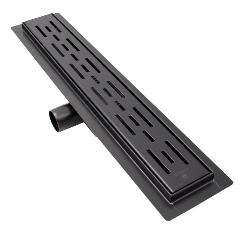 Lineárny sprchový žľab 700mm x 70mm CLASSIC NEGRU (čierny), nerezové teleso a rošt