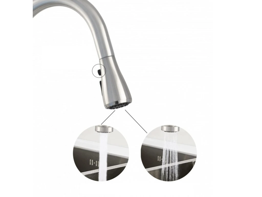 Drezová batéria oblúková INOX 2-funkciová so sprchou