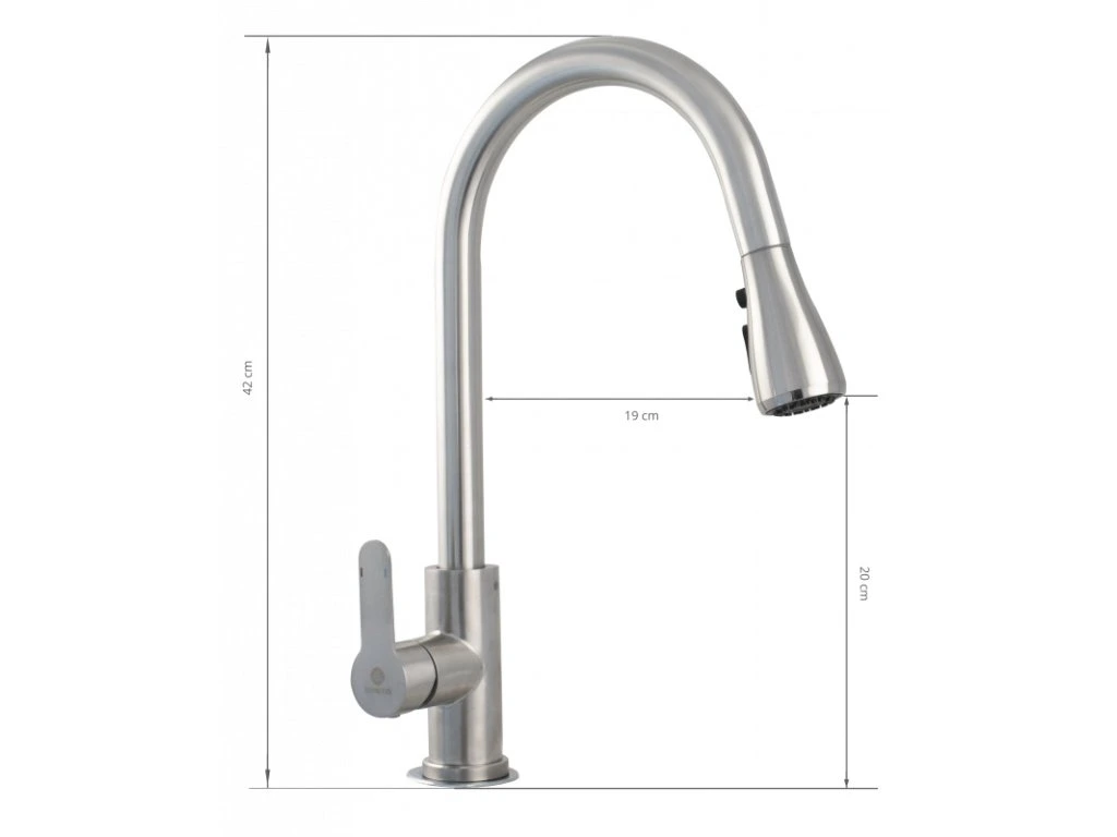 Drezová batéria oblúková INOX 2-funkciová so sprchou