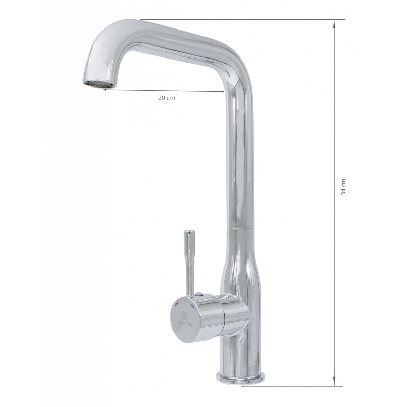 Drezová batéria 90° INOX výtok, 35-ka vložka