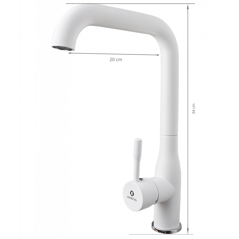 Drezová batéria 90° INOX výtok, 35-ka vložka BIELA