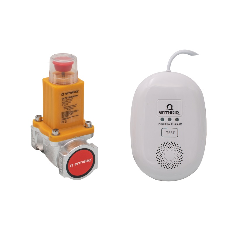 Detektor plynu 220V s elektroventilom 3/4" zemný plyn a LPG