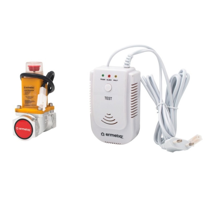 Detektor plynu 220V s elektroventilom 1/2" zemný plyn a LPG