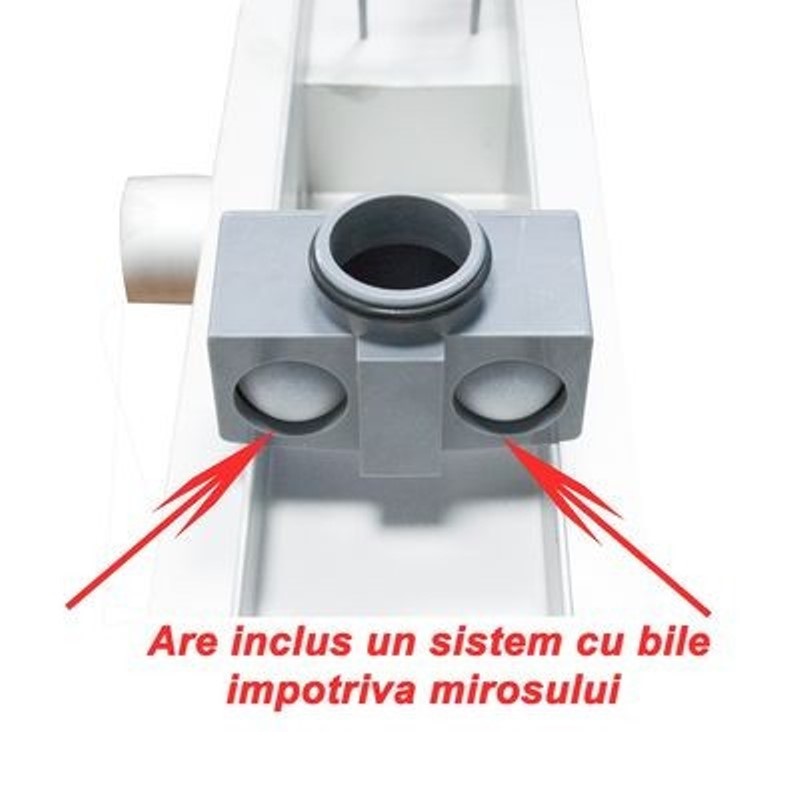 Lineárny sprchový žľab 700mm x 70mm CLASSIC GRI (sivý), nerezové teleso a rošt
