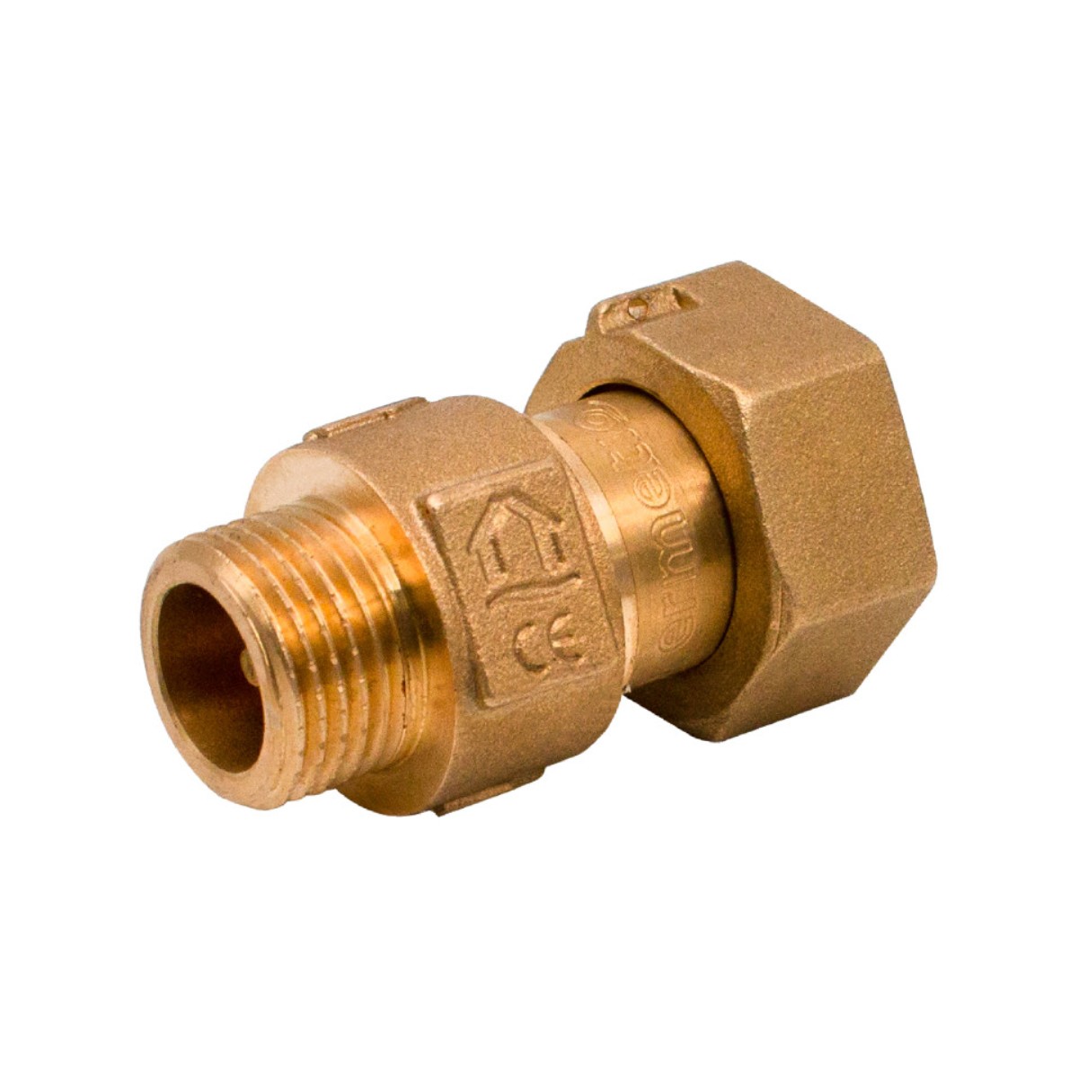 Mosadzné šróbenie k vodomeru so spätnou klapkou 3/4"x1" - PN10